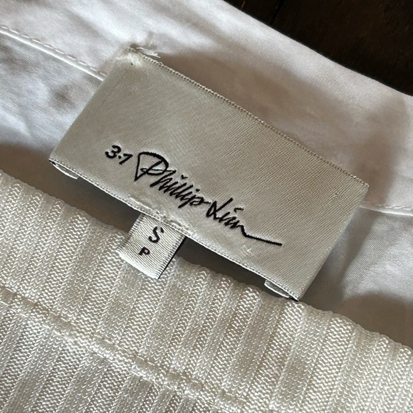 3.1 Philip Lim slip cuff top size small cream& white - Picture 6 of 8